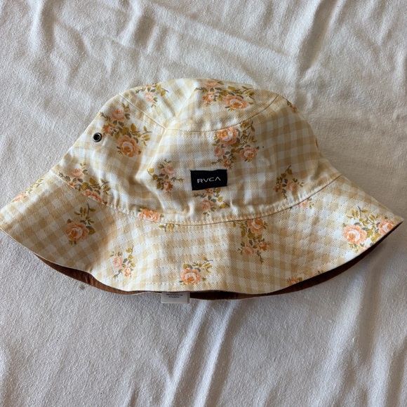 RVCA Accessories - RVCA Reversible Floral Gingham Bucket Hat - Yellow